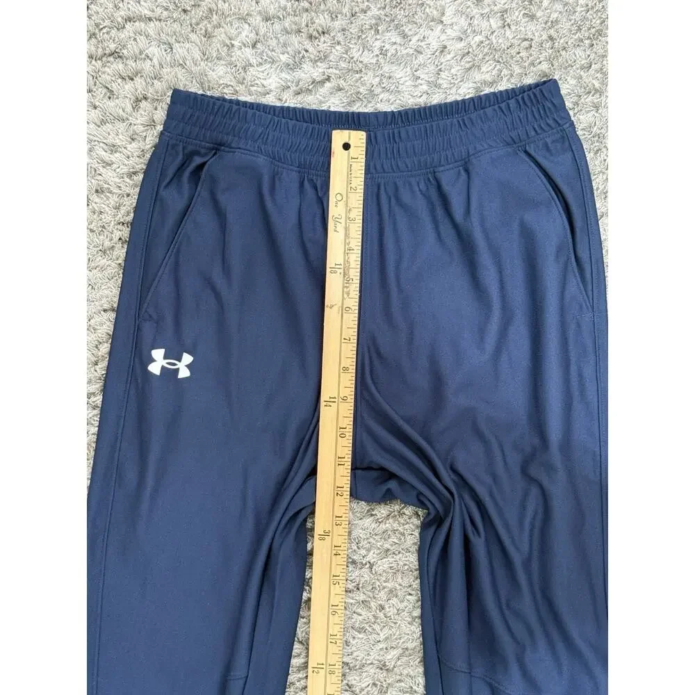 Under Armour Pants Mens Blue Fitted Tapered Athletic Track Mesh Zippers S NWT